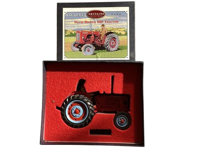 Lot 1954 - Britains Vintage Farm diecast Tractors including Marshall M Tractor, Fordson E27N Major Tractor and David Brown 900 Tractor, all boxed (3)