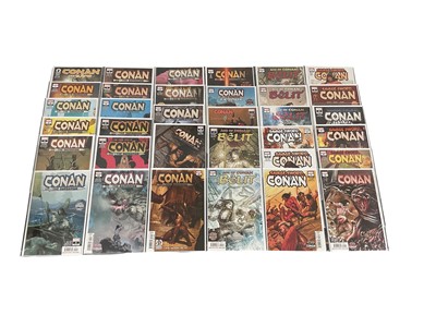 Lot 2860 - One box of modern comics to include Marvel (Conan the Barbarian, Cyclops, Dardevil) DC comics (Damage, Dceased, the Darkseid war) Image comics (Cross Over, Copperhead, days of hate, the Darkness...