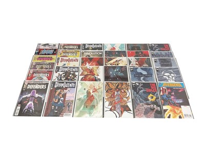 Lot 2864 - One box of modern comics to include DC Comics (Deathstroke, Dr Fate) Vertigo (DMZ), Image (Dead Body Road), Marvel (The Defenders, Deadpool, Doctor Strange) and others. Mostly bagged and boarded...