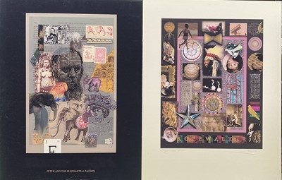 Lot 5128 - *Richard Drew, known as Zacron (British 1943-2012) signed limited edition print on card, Ropewalker 10/500, and another, Peter and the Elephants, signed, 88cm x 67cm (2)