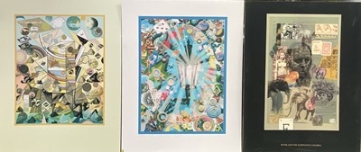 Lot 279 - *Richard Drew, known as Zacron (British, 1943-2012) three signed limited edition prints on card including two Artists proofs - Transient City, and Lantern Fantasia 2003, together with Peter and...