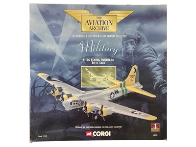 Lot 1956 - Corgi 1st Issue 1:144 scale Bombers & Military Transport aircraft including B-17G Flying Fortress #48201, Avro Lancaster #47302, Avro Vulcan B2 #48301, Douglas DC3 #47106Boeing KC-97L Tanker...