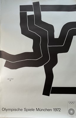 Lot 196 - 1972 Munich Olympic Games original poster by Eduardo Chillida (1924-2002) 101cm x 64cm, unframed