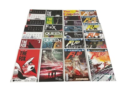 Lot 2862 - One box of modern comics to include DC comics (The Flash, Green Arrow, Gotham by midnight) Black Mask (The Forevers) Dark Circle (The Fox) Image (The Fush, Ghosted) and others. Mostly bagged and...