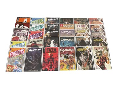Lot 2863 - One box of modern comics to include Marvel comics (Ghost Rider - multiple stories, Genext, Generation X, Gamora), Valiant comics (Generation zero) and others. Mostly bagged and boarded, in good...