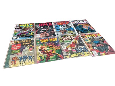 Lot 2851 - Marvel comics Fantastic Four #29 (1964), first cover appearance of the Watcher. Together with the invincible Iron Man #10 & #11 (1969). Also to include five issues of the Incredible Hulk (198...