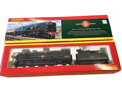 Lot 1963 - Hornby OO gauge 4-6-2 BR Clan Line Merchant Navy Class tender locomotive 35028, boxed R2169, 4-6-0 Harry Potter Class Class Hogwarts Express tender locomotive 5972, boxed R2337 and 0-6-0T LNER C...