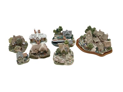 Lot 2342 - Collection of seven Lilliput Lane models - Chipping Coombe, Queen of Windermere, The Boat Yard, Kerry Lodge, Midhurst, The Pigsty and Wealden House, all boxed