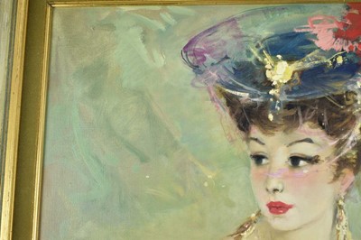 Lot 67 - Endre Koempoeczi-Balogh (1911-1977) oil on canvas - Portrait of a Lady, signed, 79cm x 59cm, framed