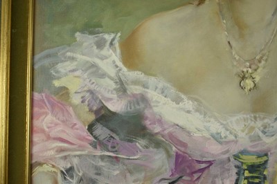 Lot 67 - Endre Koempoeczi-Balogh (1911-1977) oil on canvas - Portrait of a Lady, signed, 79cm x 59cm, framed