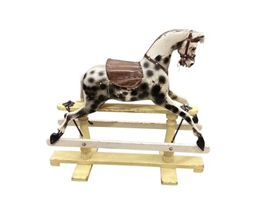 Lot 3089 - Antique carved and painted wooden rocking horse