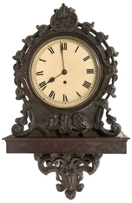 Lot 665 - Victorian single fuseé wall clock