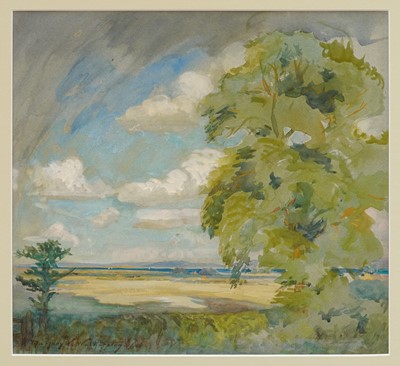 Lot 1105 - Marjory Violet Watherston (1881-1969) watercolour - 'Sunshine after the Rain, over The Solent', signed, 36cm x 39cm, in glazed frame