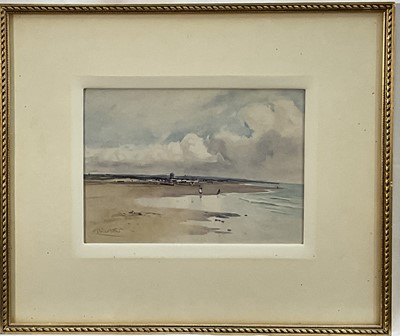 Lot 227 - William J. Dukes, early 20th century, watercolour - Extensive Shore View, signed, 17cm x 24cm, in glazed gilt frame