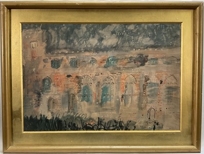 Lot 225 - John Piper (1903-1992) coloured print - A Church, 23cm x 34cm, in glazed frame