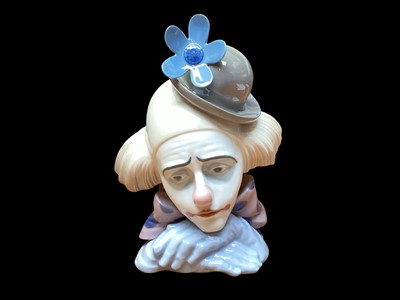 Lot 2228 - Lladro porcelain bust of a clown, 26.5cm high