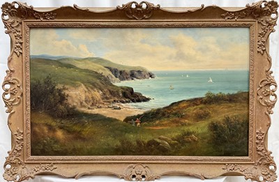 Lot 1359 - Attributed to John Moore of Ipswich (1820-1902) oil on canvas - Extensive Coastal Landscape, with signature, 46cm x 76cm, in gilt frame