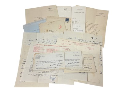 Lot 128 - Baroness Clementine Spencer-Churchill, G.B.E. (wife of Sir Winston Churchill), five Second World War hand signed letters ( one hand written also) and related correspondence