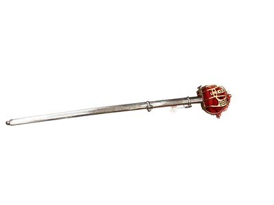 Lot 5046 - 19th century-style brass hilted claymore sword, with steel scabbard
