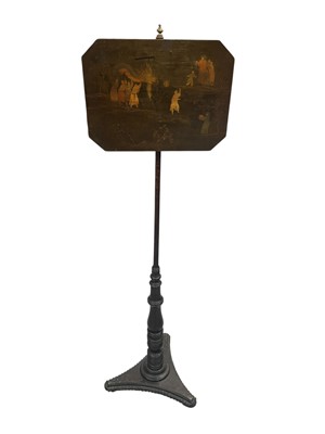 Lot 1498 - Regency japanned polescreen