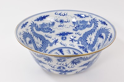 Lot 75 - Chinese blue and white large round bowl