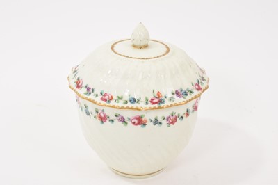 Lot 73 - Chelsea Derby spirally fluted sucrier and cover, circa 1780, ex Clarendon Collection