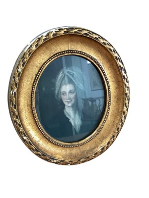 Lot 5027 - After Gainsborough, oval portrait print of Queen Charlotte, wife of George III, in glazed gilt frame