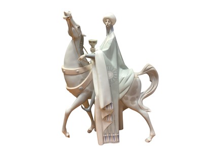 Lot 2259 - Large impressive Lladro porcelain figure - King Gaspar on horseback, 42cm high, boxed