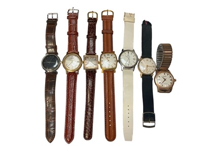 Lot 62 - Group of seven 1950s-1960s gentlemen's vintage wristwatches