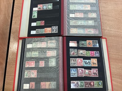 Lot 1142 - Stamps World selection in albums and loose, all periods, early 1960s Commemorative issues in blocks, some reference books etc. Two boxes.