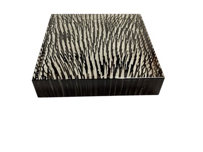 Lot 2280 - Marina & Susanna Sent Italian art glass sculpture with black internal design, 19,5cm x 19.5cm x 4.5cm high