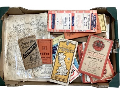 Lot 1166 - Box of antique and vintage maps and plans