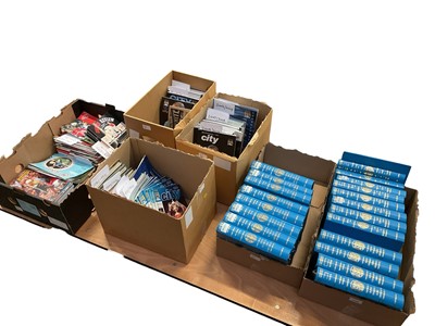 Lot 1182 - Six boxes of Manchester City programmes, including some Manchester Utd away fixtures, many in bound folders, 1980s onwards