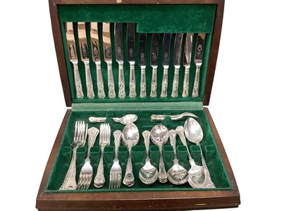 Lot 3042 - Six place setting canteen of Kings pattern cutlery by George Butler, Sheffield