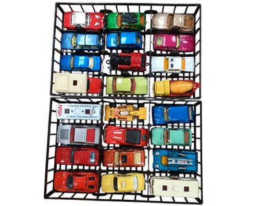 Lot 1970 - Set of 48 Matchbox cars in carry case, plus some loose and 11 boxed Models of Yesteryear