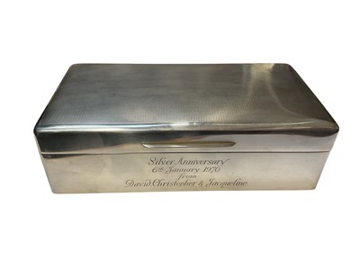 Lot 111 - Silver cigarette box