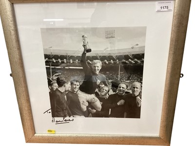 Lot 1175 - Football interest- Martin Peters signed photograph of 1966 World Cup final, in glazed frame.