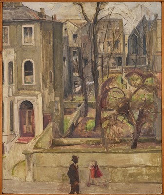 Lot 1213 - Victoria Gordon (b.1938) oil on board, Westbourne Park Road, London, signed verso. NB: After attending Colchester