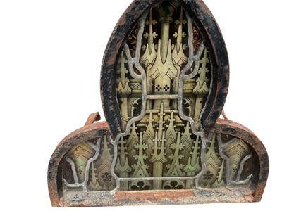 Lot 3002 - Victorian stained glass arched window, with lever catch