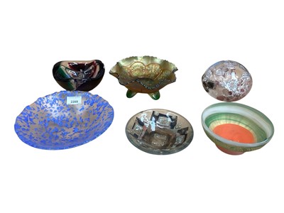 Lot 2289 - Collection of art glass bowls, one signed and dated 2009 another by Josef Rozinek (6 items)