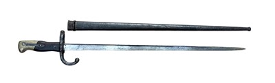 Lot 910 - French 1874 Pattern Gras bayonet in scabbard.