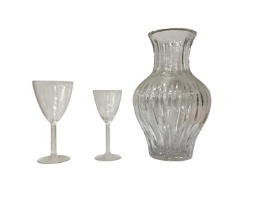 Lot 2309 - Two graduated Lalique Phalsbourg pattern glasses and a cut glass vase