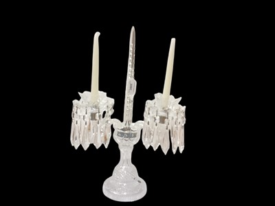 Lot 2297 - Waterford Crystal candelabra Type C2, 50.5cm high, together with a Waterford paper knife, both boxed