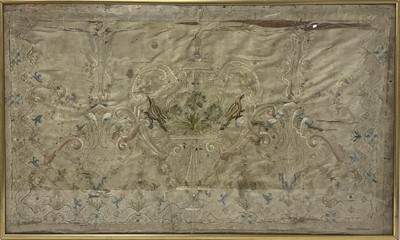 Lot 838 - Early, possibly 18th century French silk panel