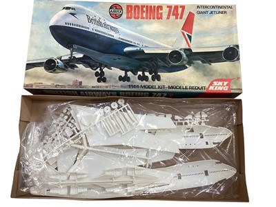 Lot 1974 - Airfix 1:144 scale Sky King aircraft model kits including Series 8 BA Boeing 747 ~ 08170-2, Series 6 British Caledonian McDonnell Douglas DC-10~0617-7 and Series 6 BA Lockheed Tristar ~ 06171-9,...