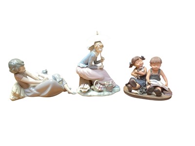 Lot 2300 - Two NAO porcelain figures including, together with a Nadal figure group and other ornaments