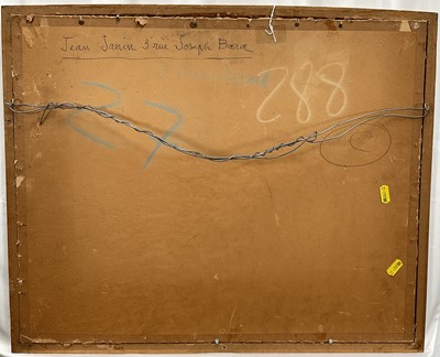 Lot 34 - Jean Janin (1898-1970) gouache, surrealist mountainscape, signed, 30cm x 40cm, glazed frame