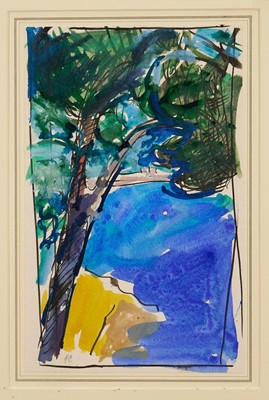Lot 1145 - *Peter Coker (1926-2004) watercolour - Mediterranean Bay, initialled, in glazed frame