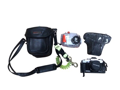 Lot 2972 - Fujifilm FinePix camera is a waterproof case together with a Olympus camera