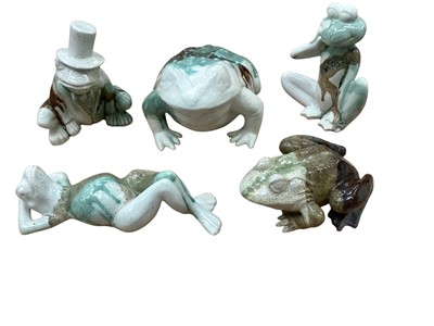 Lot 2328 - Five John Bordeaux studio ceramic frogs